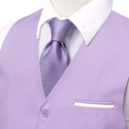 Thistle Purple Solid Silk Vest Set vest set    - Sophisticated Gentlemen
