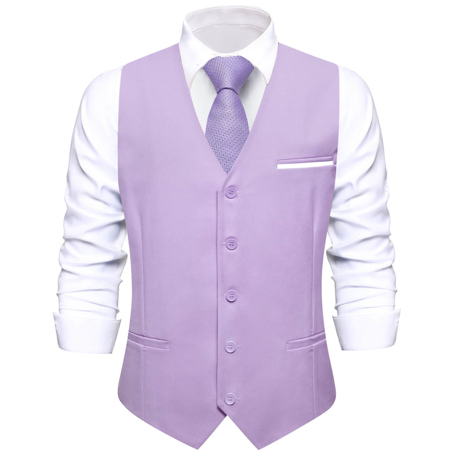 Thistle Purple Solid Silk Vest Set vest set S (Chest 40")   - Sophisticated Gentlemen