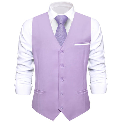Thistle Purple Solid Silk Vest Set vest set S (Chest 40")   - Sophisticated Gentlemen