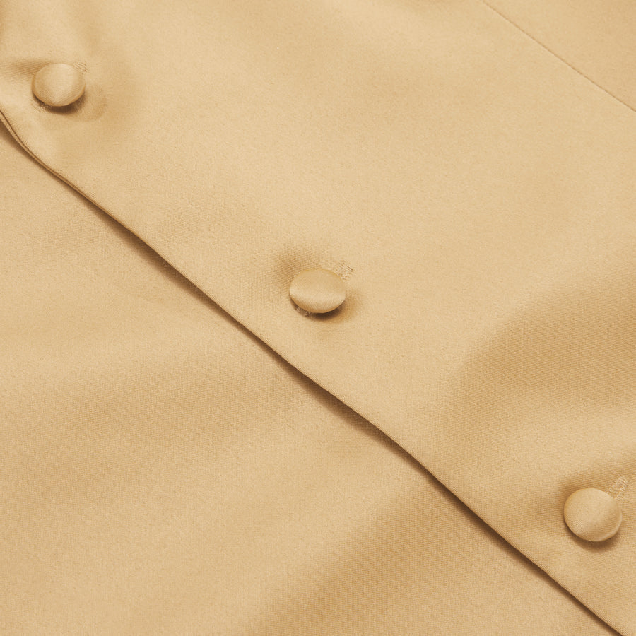 Burlywood Brown Solid Silk Vest Set vest set    - Sophisticated Gentlemen