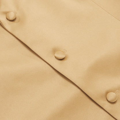 Burlywood Brown Solid Silk Vest Set vest set    - Sophisticated Gentlemen