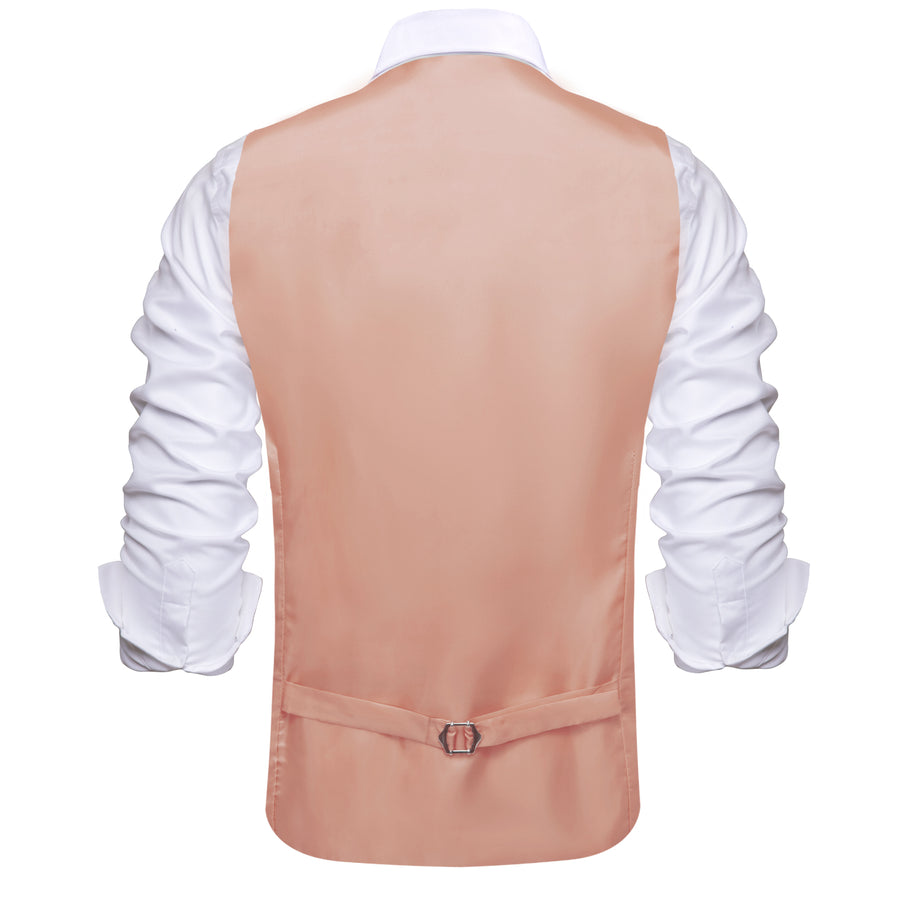 Light Pink Solid Silk Suit Vest Set vest set    - Sophisticated Gentlemen