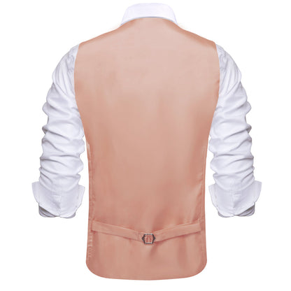 Light Pink Solid Silk Suit Vest Set vest set    - Sophisticated Gentlemen