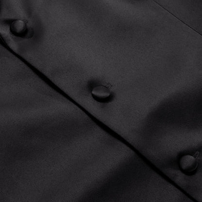 Black Solid Silk Vest Suit Vest Set vest set    - Sophisticated Gentlemen