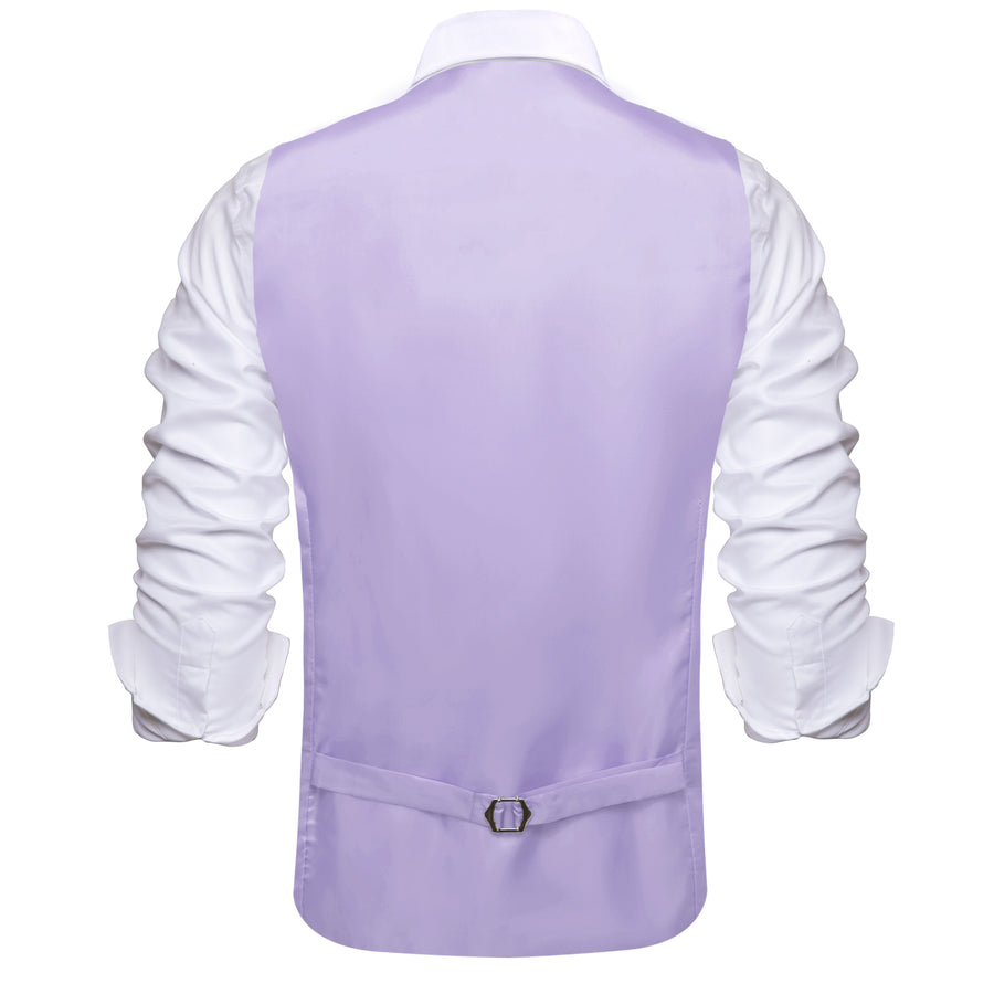 Purple Solid Silk Suit Vest Set vest set    - Sophisticated Gentlemen