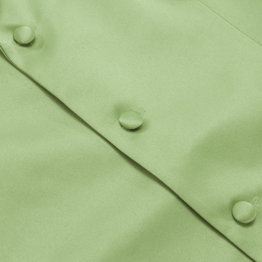New Sage Green Solid Silk Vest Set vest set    - Sophisticated Gentlemen