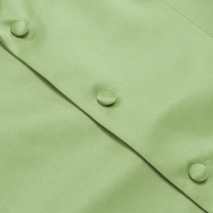 New Sage Green Solid Silk Vest Set vest set    - Sophisticated Gentlemen