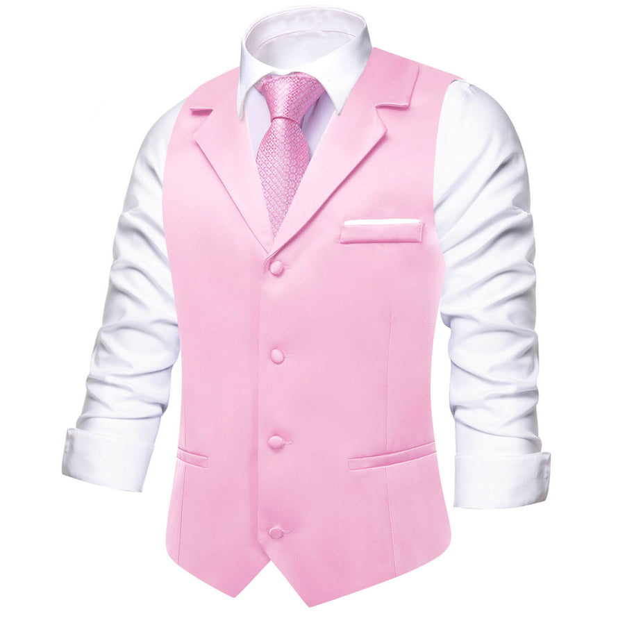 Blush Pink Silk Suit Vest Set vest set    - Sophisticated Gentlemen