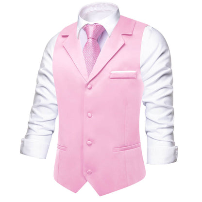 Blush Pink Silk Suit Vest Set vest set    - Sophisticated Gentlemen