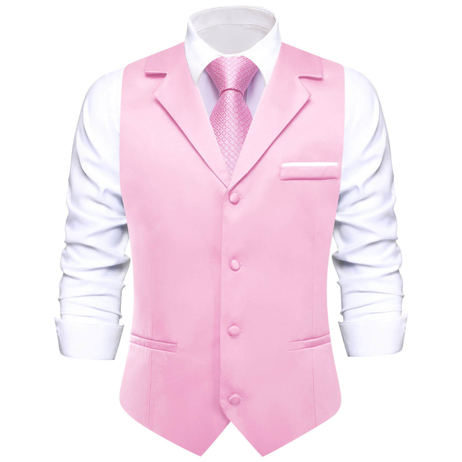 Blush Pink Silk Suit Vest Set vest set S (Chest 40")   - Sophisticated Gentlemen