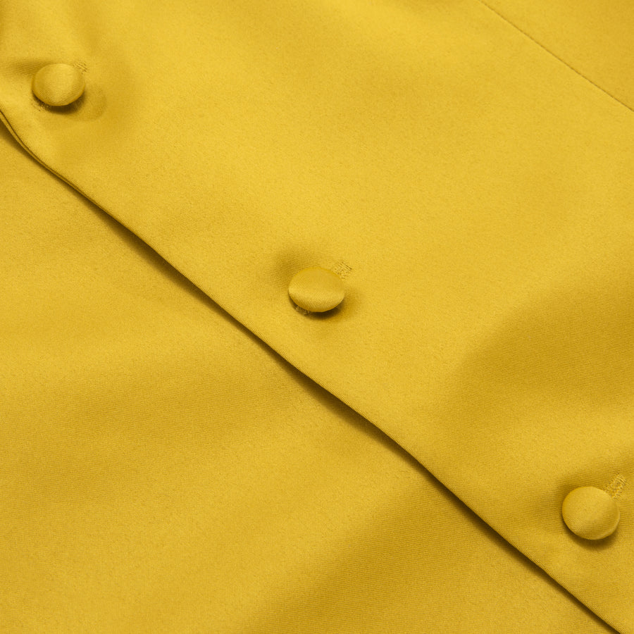 Golden Solid Silk Suit Vest Set vest set    - Sophisticated Gentlemen