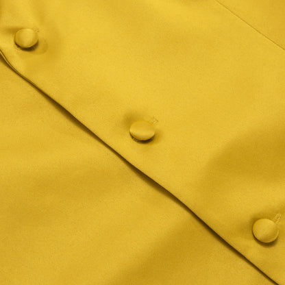 Golden Solid Silk Suit Vest Set vest set    - Sophisticated Gentlemen