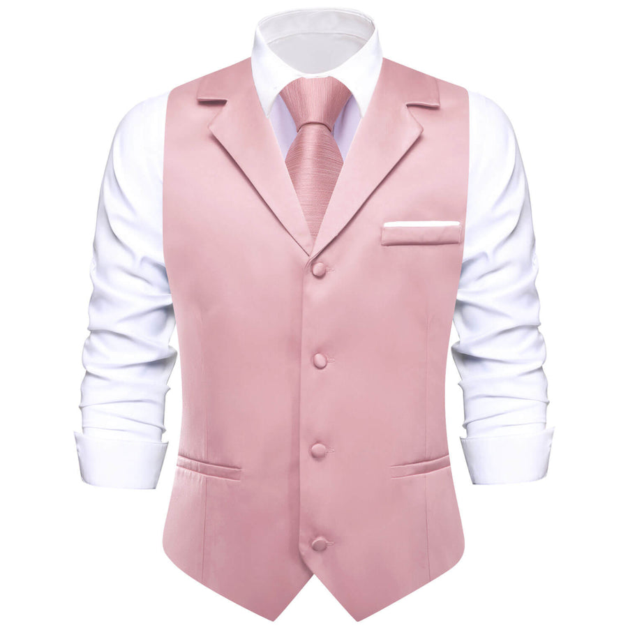 Lemonade Pink Silk Suit Vest Set vest set S (Chest 40")   - Sophisticated Gentlemen