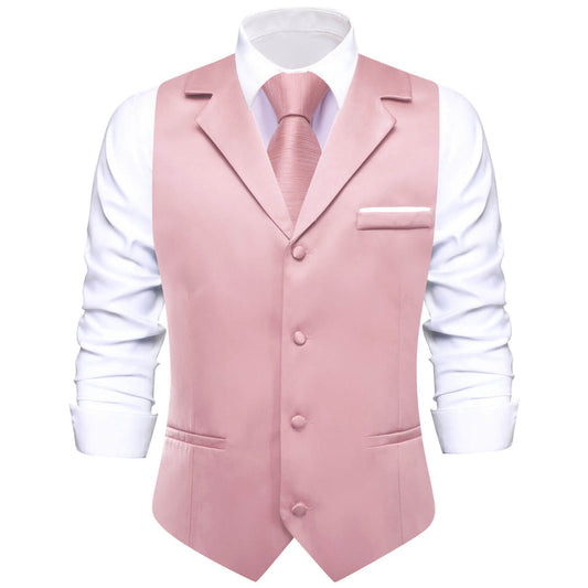 Lemonade Pink Silk Suit Vest Set vest set S (Chest 40")   - Sophisticated Gentlemen