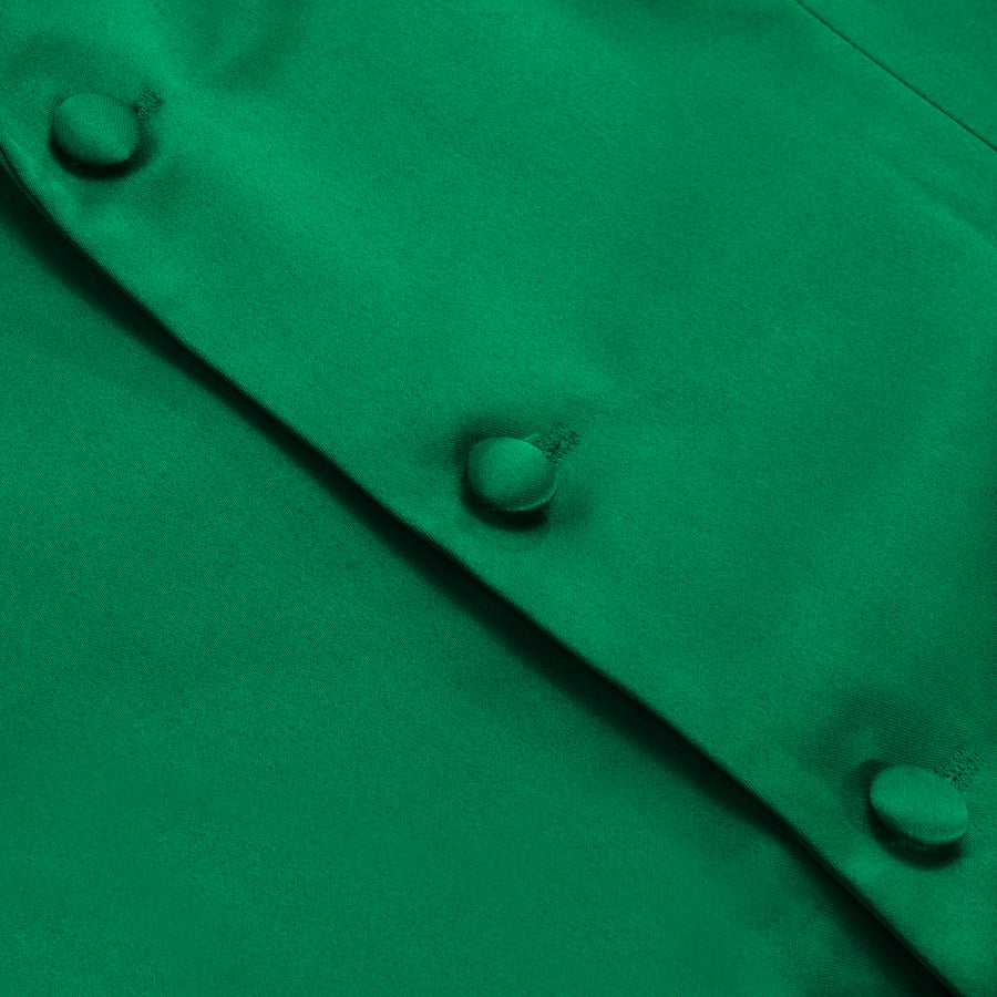 Forest Green Solid Silk Suit Vest Set vest set    - Sophisticated Gentlemen