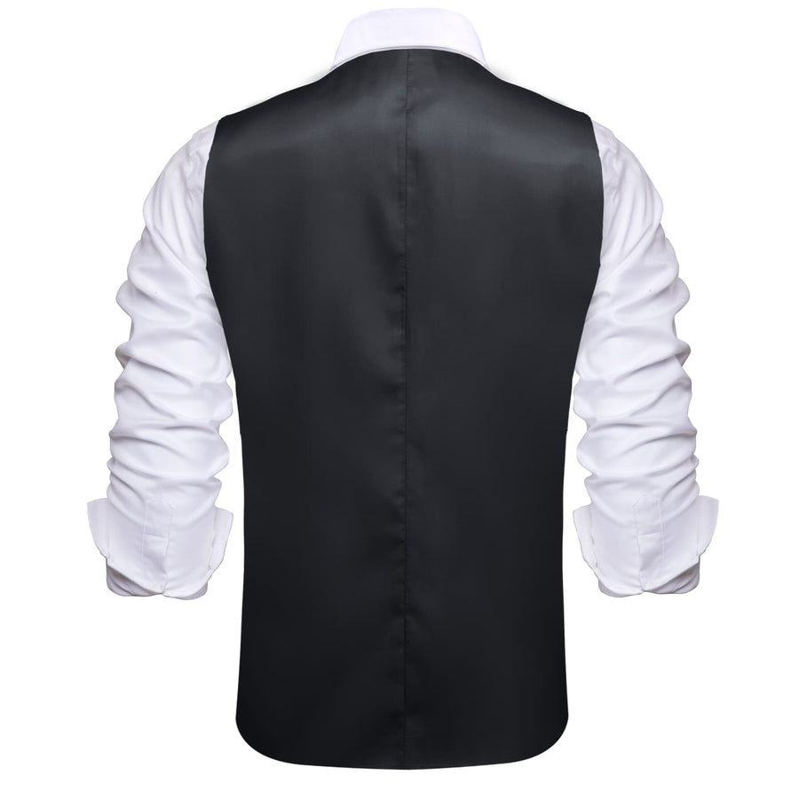 Layered Waistcoat Black Grey Splicing Collar Dress Suit Vest Set vest set    - Sophisticated Gentlemen