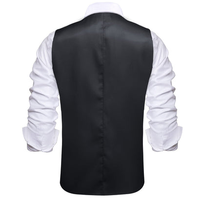 Layered Waistcoat Black Grey Splicing Collar Dress Suit Vest Set vest set    - Sophisticated Gentlemen