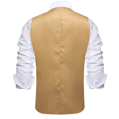 Layered Waistcoat Tortilla Brown Grey Splicing Collar Vest Set vest set    - Sophisticated Gentlemen