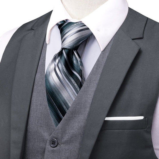 Layered Waistcoat Grey Splicing Dress Suit Vest Set vest set S (Chest 40")   - Sophisticated Gentlemen
