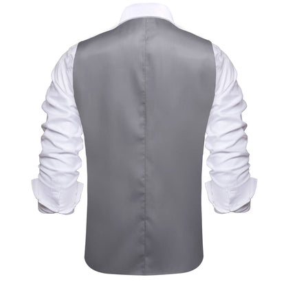 Layered Waistcoat Grey Splicing Dress Suit Vest Set vest set    - Sophisticated Gentlemen