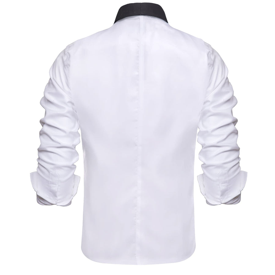 Ghost White Solid Shawl Collar Vest Set vest set    - Sophisticated Gentlemen