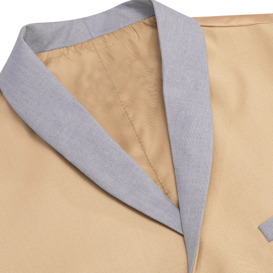 Brown Solid Shawl Collar Vest Set vest set    - Sophisticated Gentlemen