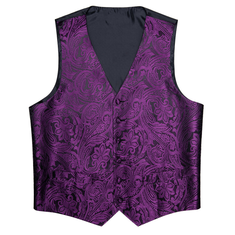 Dark Purple Paisley Vest Set vest set    - Sophisticated Gentlemen
