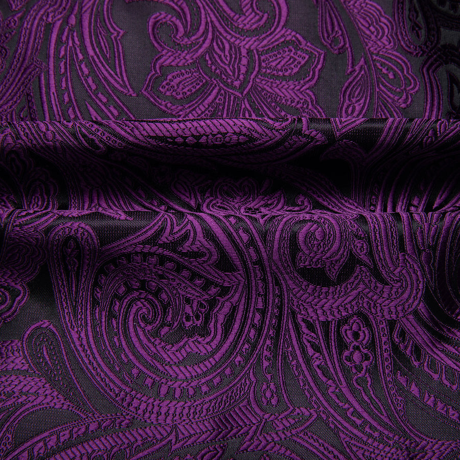 Dark Purple Paisley Vest Set vest set    - Sophisticated Gentlemen