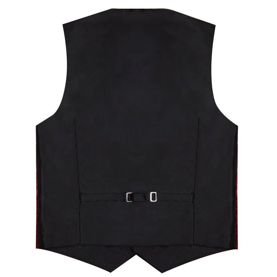 Classic Red Paisley Men's Collar Vest Set vest set    - Sophisticated Gentlemen