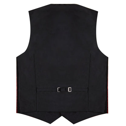 Classic Red Paisley Men's Collar Vest Set vest set    - Sophisticated Gentlemen