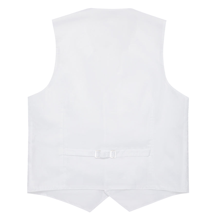 White Paisley Silk Vest Set vest set    - Sophisticated Gentlemen
