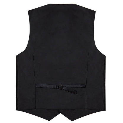 Navy Blue Paisley Silk Vest Set vest set    - Sophisticated Gentlemen