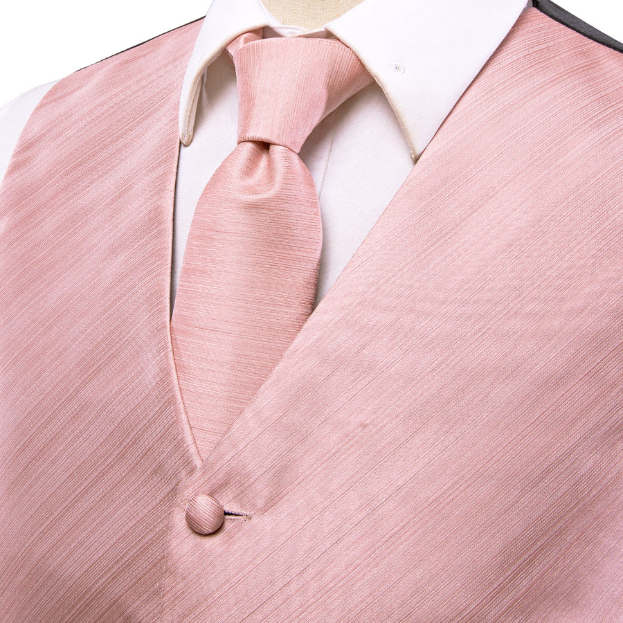 Baby Pink Silk Vest Set vest set    - Sophisticated Gentlemen