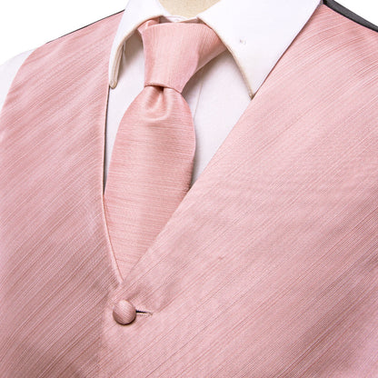 Baby Pink Silk Vest Set vest set    - Sophisticated Gentlemen