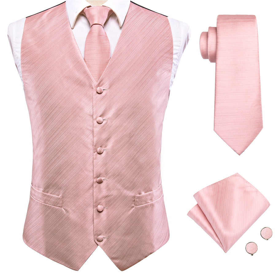 Baby Pink Silk Vest Set vest set    - Sophisticated Gentlemen