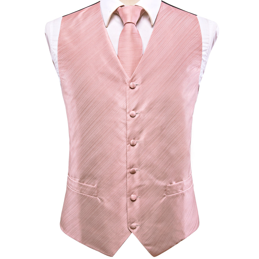 Baby Pink Silk Vest Set vest set    - Sophisticated Gentlemen