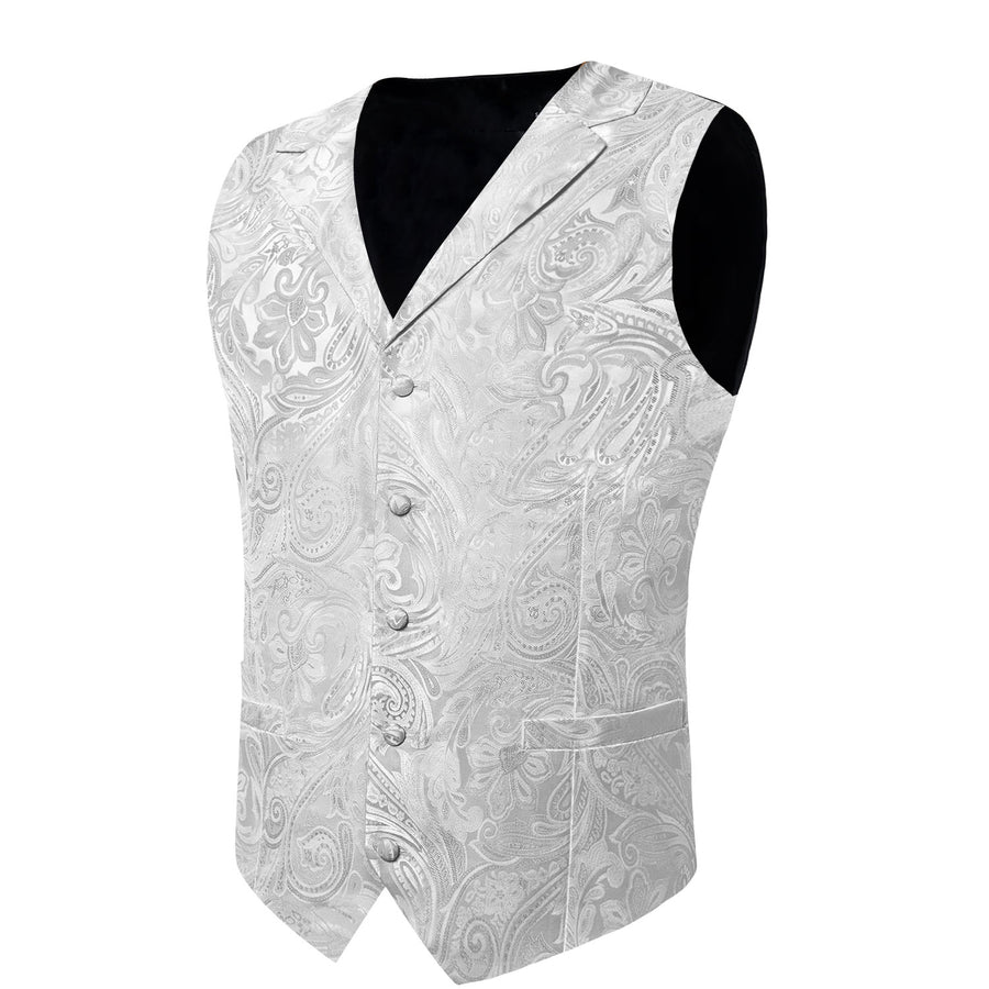 Silver Paisley Vest Set vest set    - Sophisticated Gentlemen
