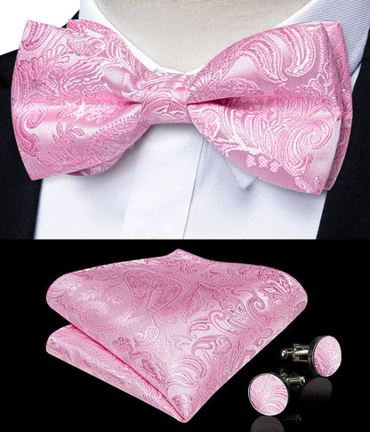 Pink Paisley Men's Collar Vest Set vest set    - Sophisticated Gentlemen