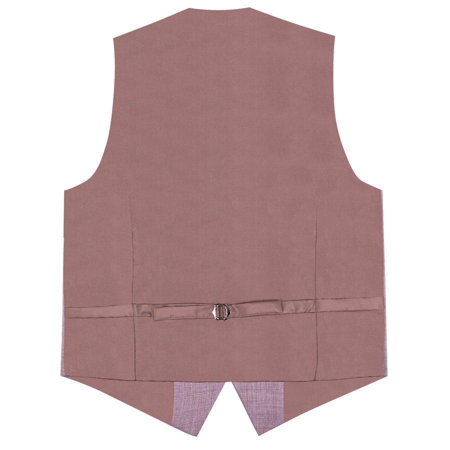 Plum Pink Plaid Jacquard Men's Vest Set vest set    - Sophisticated Gentlemen