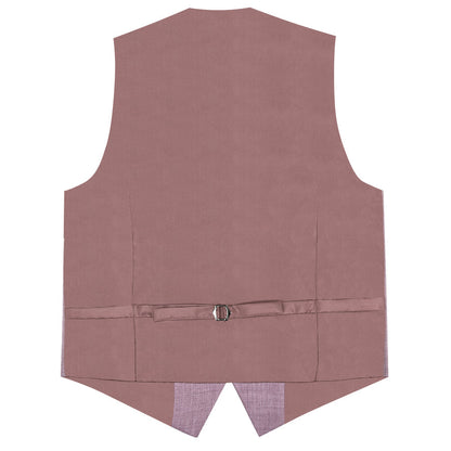 Plum Pink Plaid Jacquard Men's Vest Set vest set    - Sophisticated Gentlemen