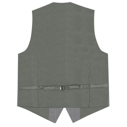 Gray Solid Jacquard Men's Vest Set vest set    - Sophisticated Gentlemen