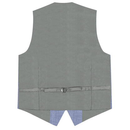 SteelBlue Solid Jacquard Vest Set vest set    - Sophisticated Gentlemen