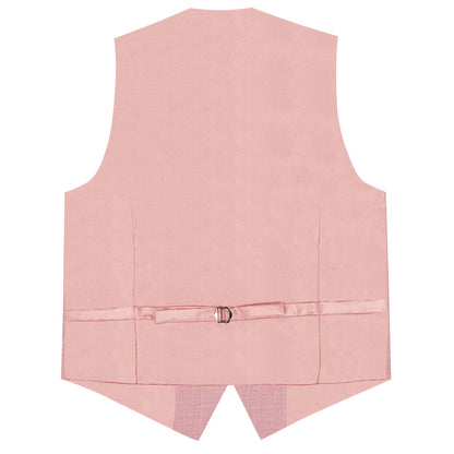 Light Pink Solid Jacquard Men's Vest Set vest set    - Sophisticated Gentlemen
