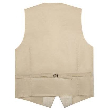 Lemon Chiffon Solid Jacquard Men's Vest Set vest set    - Sophisticated Gentlemen