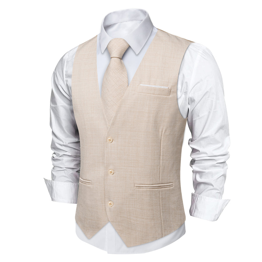 White Solid Jacquard Men's Vest Set vest set    - Sophisticated Gentlemen