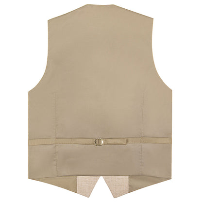 White Solid Jacquard Men's Vest Set vest set    - Sophisticated Gentlemen