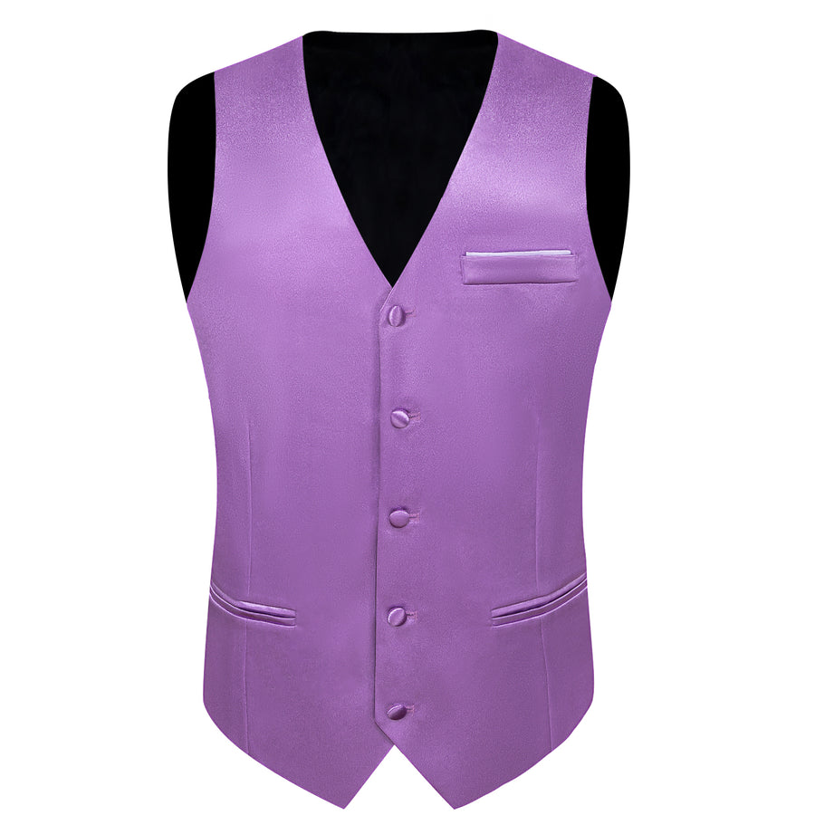 Light Purple Shining Solid Bowtie Vest Set vest set    - Sophisticated Gentlemen