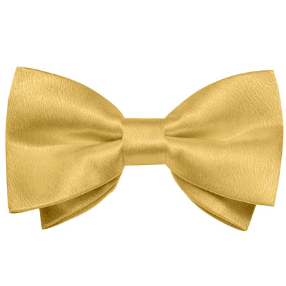 Light Yellow Solid Shining Silk Men's Bowtie Vest Set vest set    - Sophisticated Gentlemen