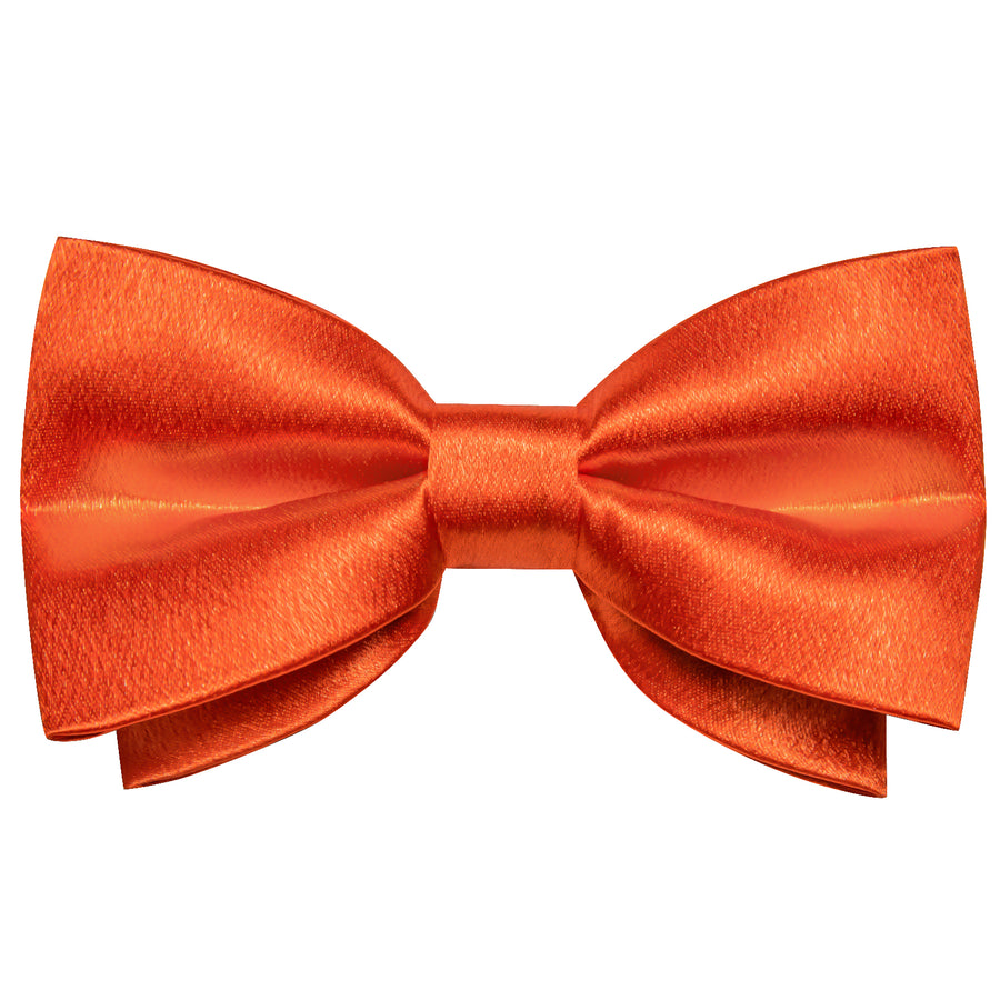 Brilliant Orange Solid Shining Silk Bowtie Vest Set vest set    - Sophisticated Gentlemen