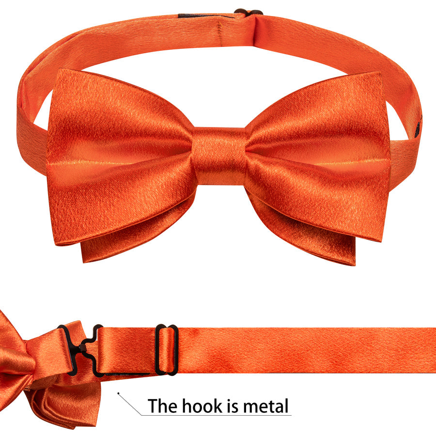 Brilliant Orange Solid Shining Silk Bowtie Vest Set vest set    - Sophisticated Gentlemen